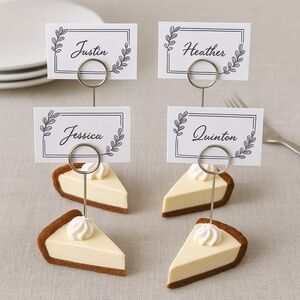 Cheesecake Place Card Holders – Handmade Mini Slice with Whipped Cream Dollop